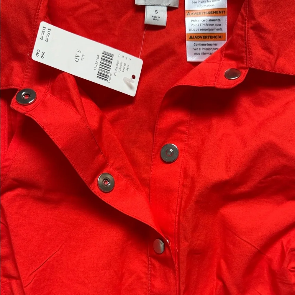 NWT Anthropologie Maeve Adaptive Red Sleeveless Shirt Dress Sz S - Picture 3 of 6